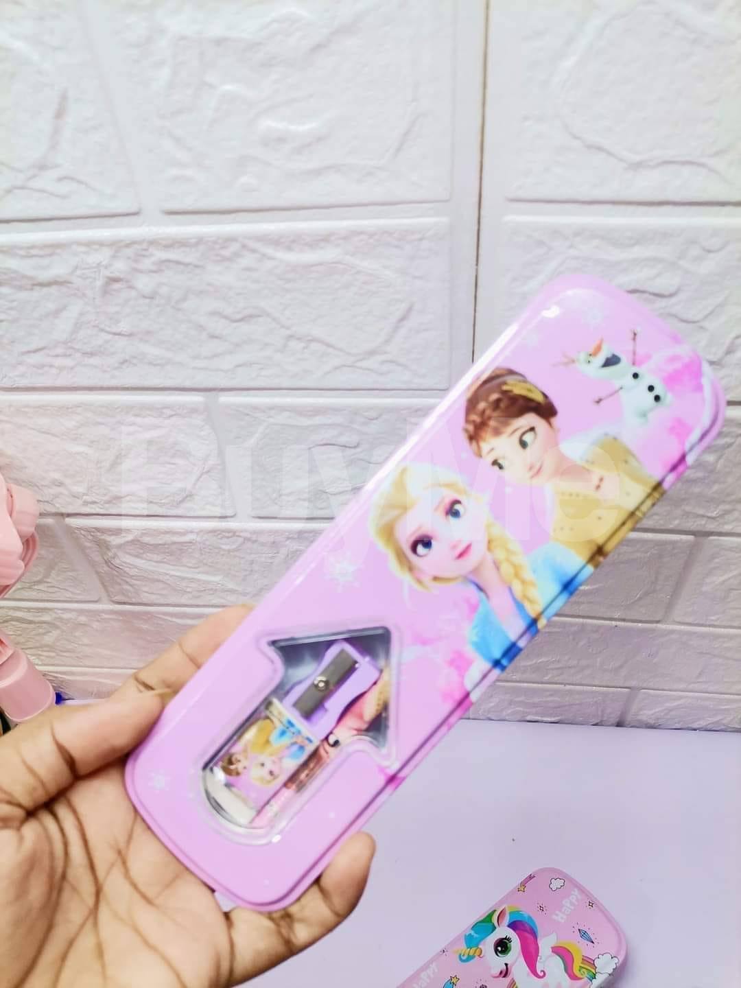 PENCIL BOX WITH ERASER, PENCIL, AND SHARPEN - FROZEN DESIGN
