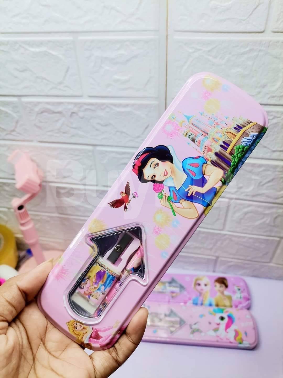 PENCIL BOX WITH ERASER, PENCIL, AND SHARPEN - SNOW WHITE DESIGN
