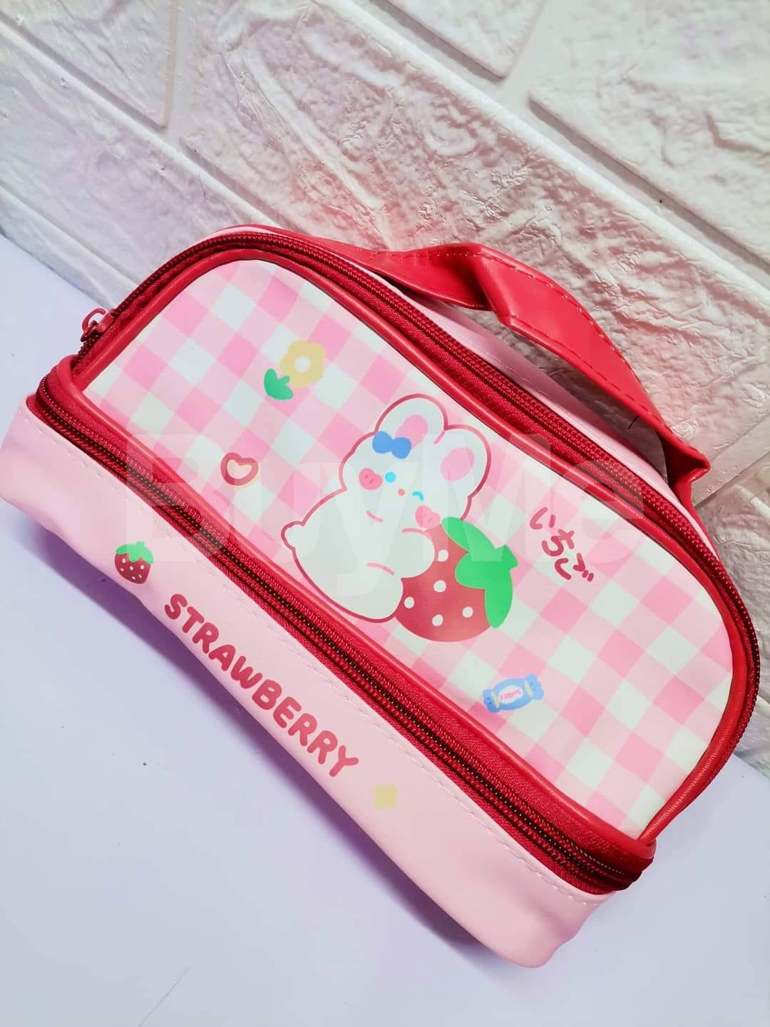 STRAWBERRY RED PENCIL POUCH