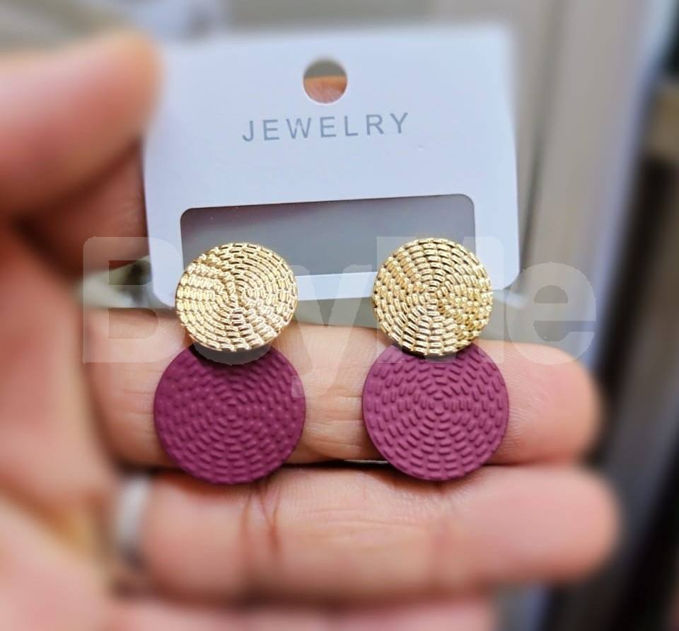 DOUBLE CIRCLE EARRING - PURPLE