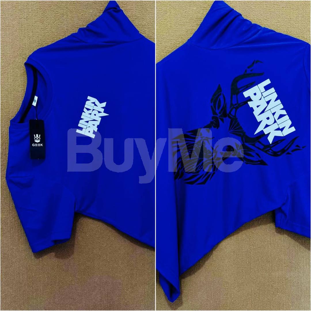 DOUBLE SIDE PRINT CREW NECK TSHIRT - BLUE