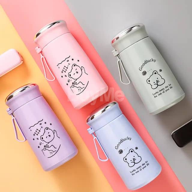 LUCKY BEAR GLASS WATER BOTTLE 280ML