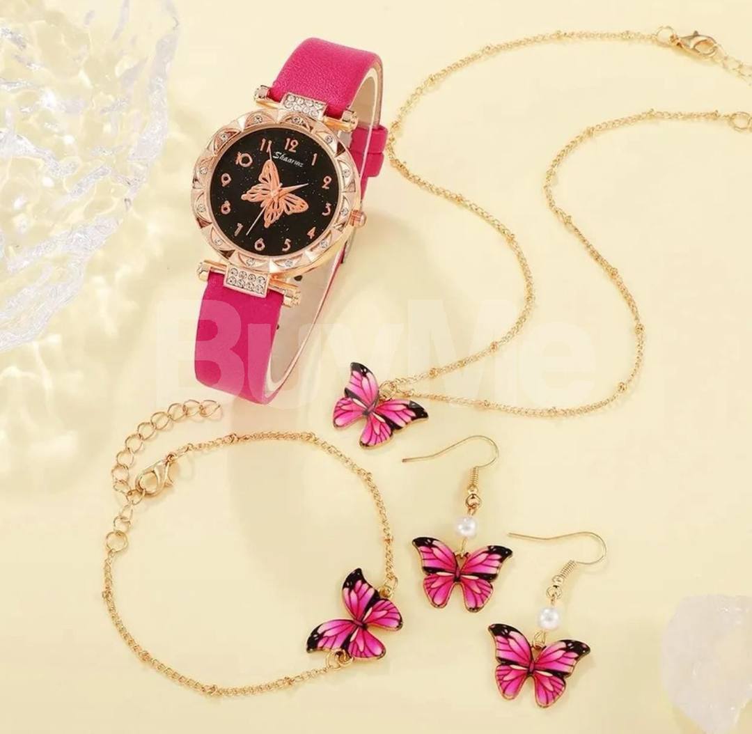 BLACK BUTTERFLY WATCH SET