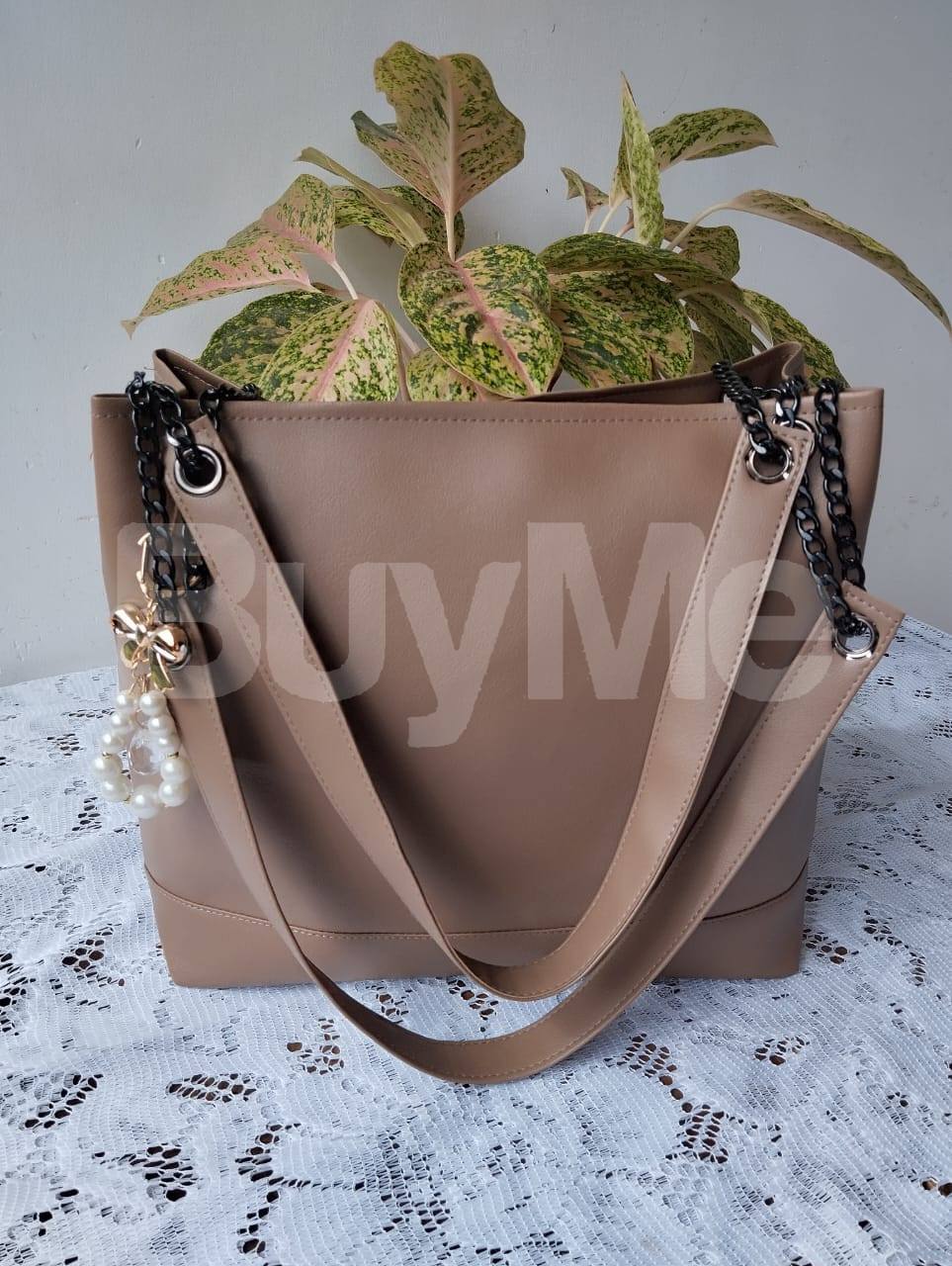 HAND BAG - LIGHT BROWN