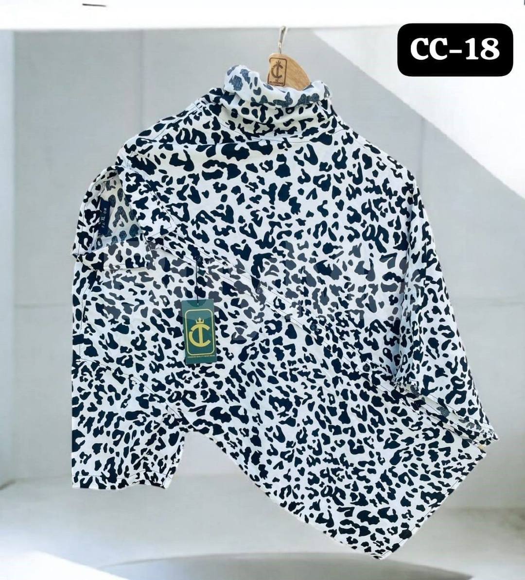 SHORT SLEEVE HAWAIN SHIRT - LEOPARD PRINT