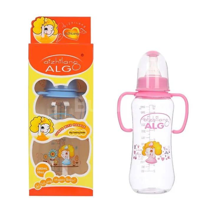 ALGO BABY FEEDING BOTTLE WITH RATTLES - LARGE