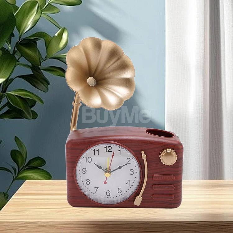 PHOTOGRAPH TABLE CLOCK WITH PEN HOLDER