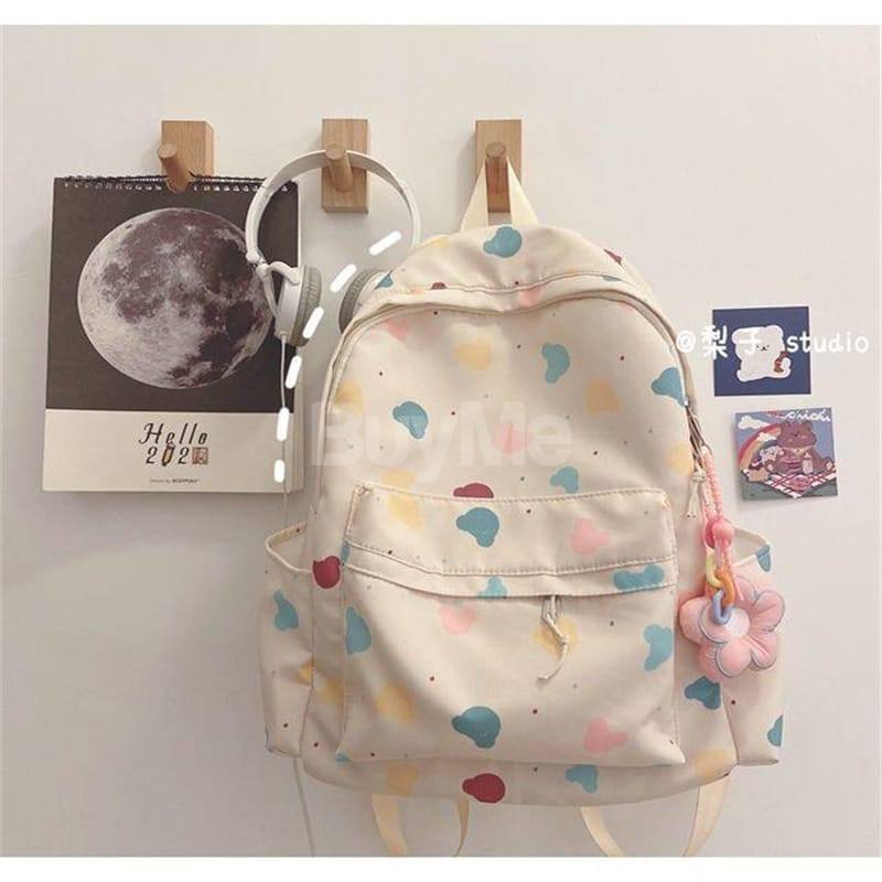 GIRL'S CUTE PRINT LARGE CAPACITY PREPPY BACKPACK