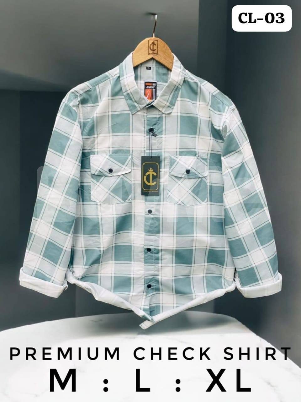 CHECK SHIRT - POWDER BLUE
