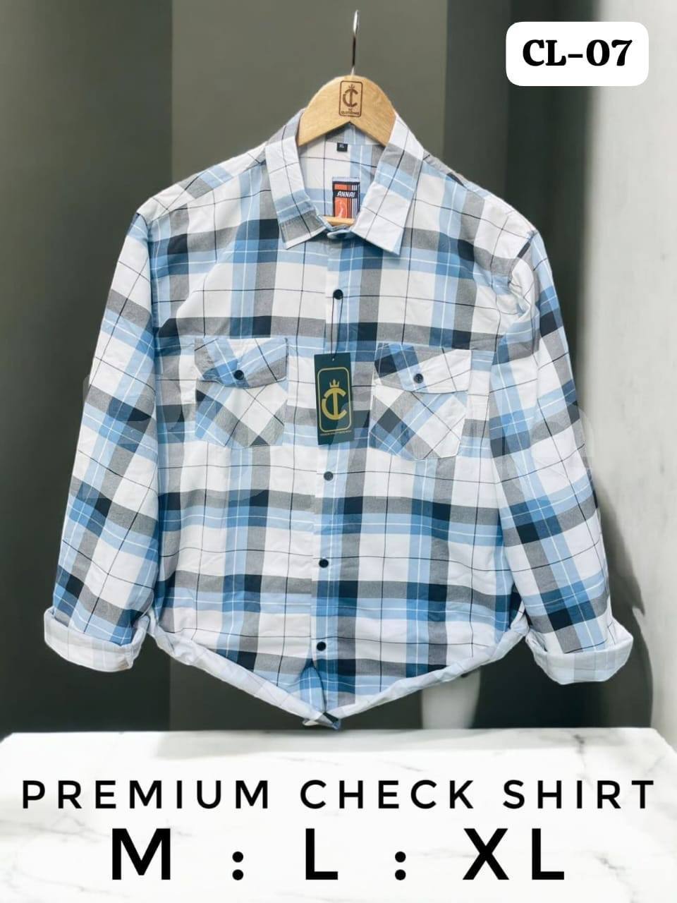CHECK SHIRT - BLUE & WHITE