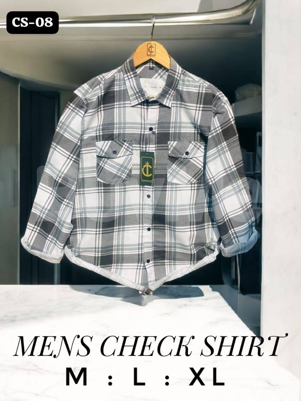 CHECK SHIRT - GREY & WHITE