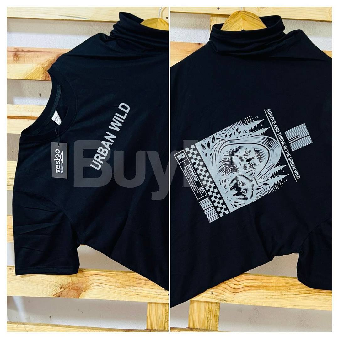 URBAN WILD PRINTED T SHIRTS BLACK
