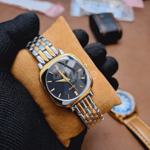 CITIZENS LADIES GOLD & SILVER WATCH - BLACK DIAL
