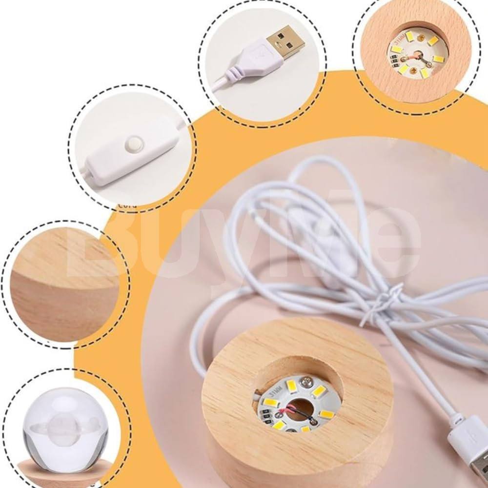 3D CRYSTAL BALL NIGHT LIGHT GLOWING PLANET - N
