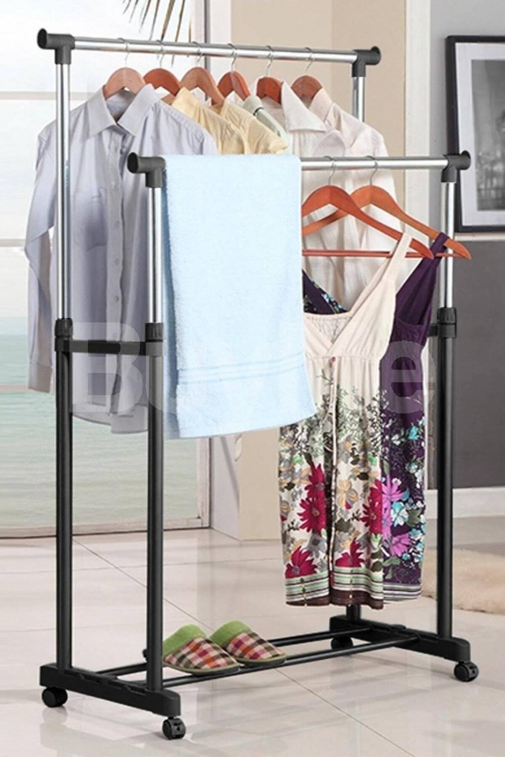 DOUBLE POLE CLOTH RACK
