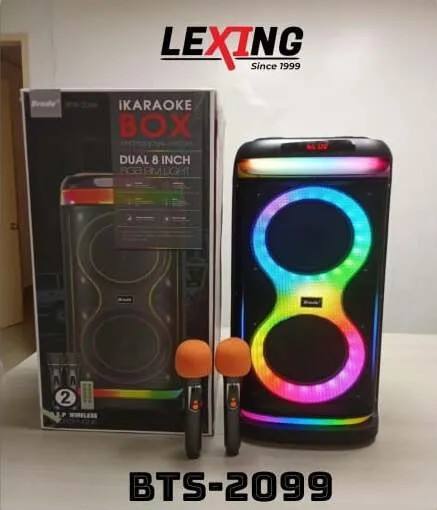 BRODU BTS-2099 IKARAOKE DUAL 8 INCH BLUETOOTH SPEAKER