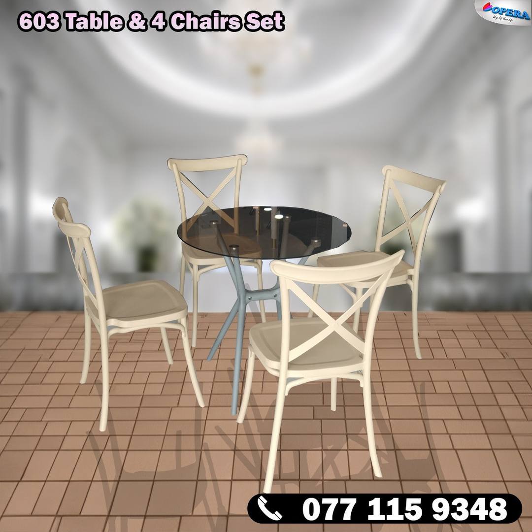 MODERN 603 TABLE & 4 CHAIRS SET