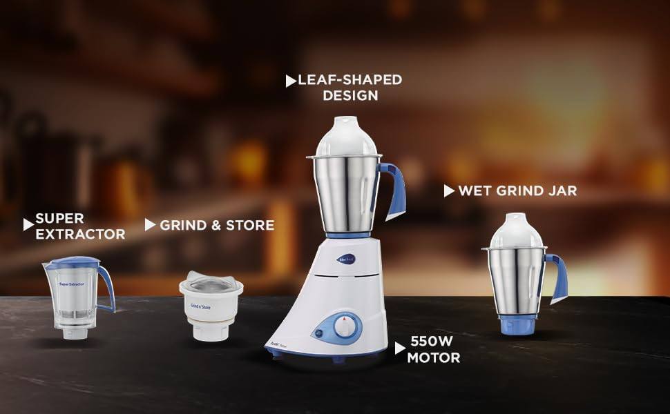 PREETHI BLUE LEAF SILVER MIXER GRINDER