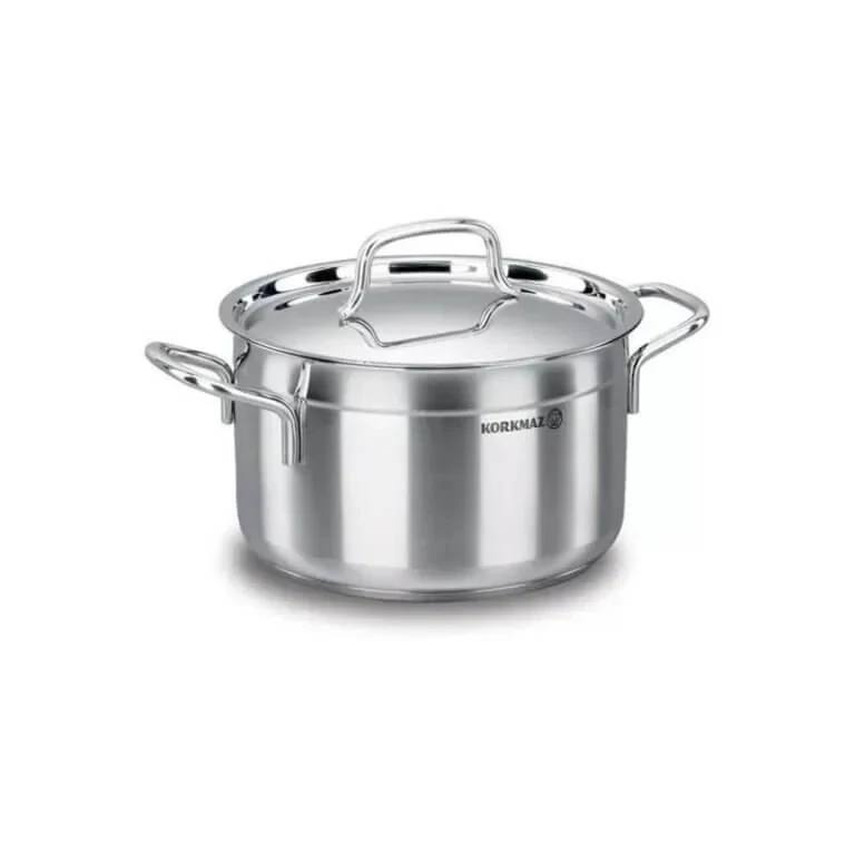 KORKMAZ ALPHA STAINLESS STEEL POT 18CM A1017 [SUPPORTS INDUCTION COOKTOPS]