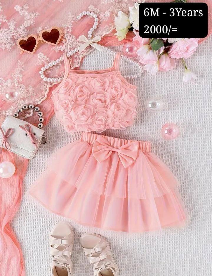 PINK ROSES DESIGN FROCK