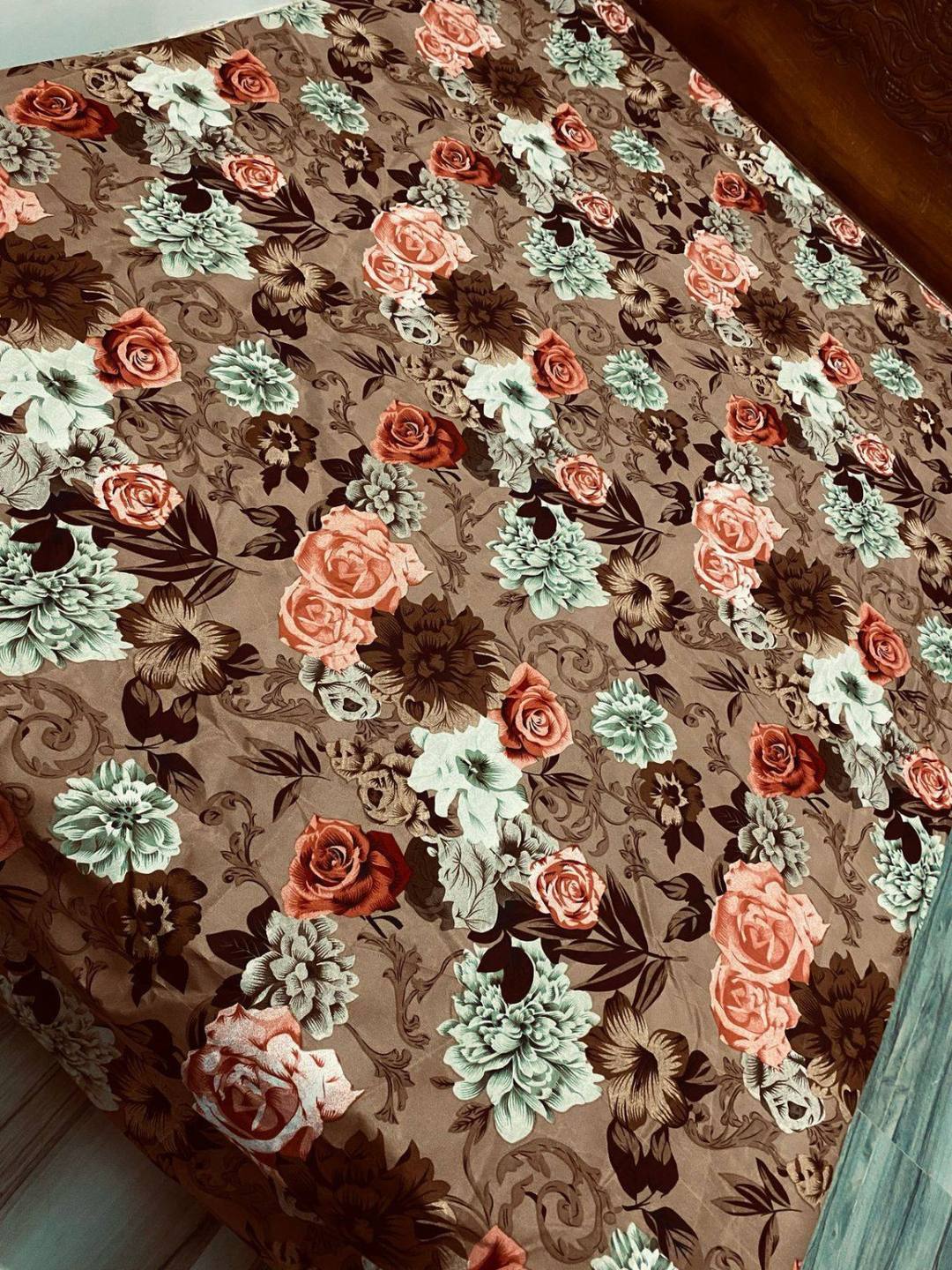 VIBRANT BEDSHEETS - BROWN FLORAL PRINT