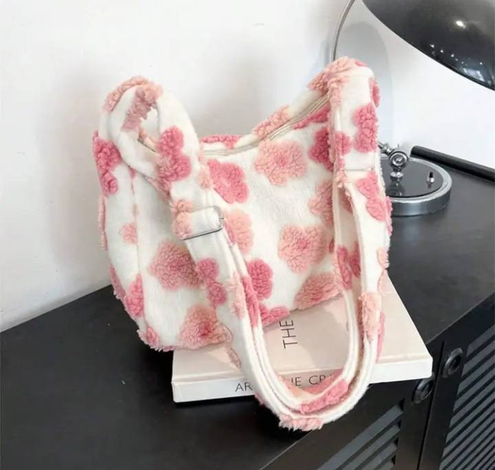 PINK FLOWER DESIGN LADIES MINI HANDBAG