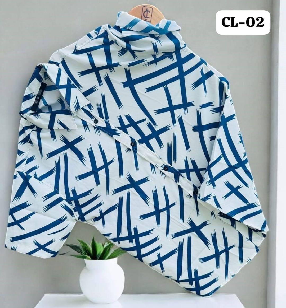 DAZZLING MENS HAWAIN SHIRT - BLUE & WHITE