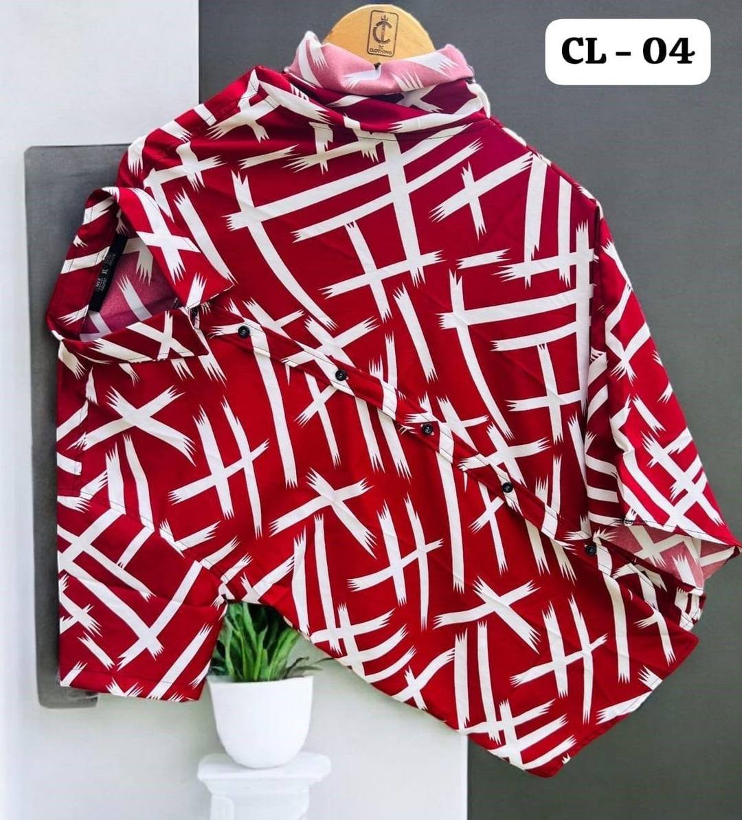 DAZZLING MENS PRINTED HAWAIN SHIRT - RED