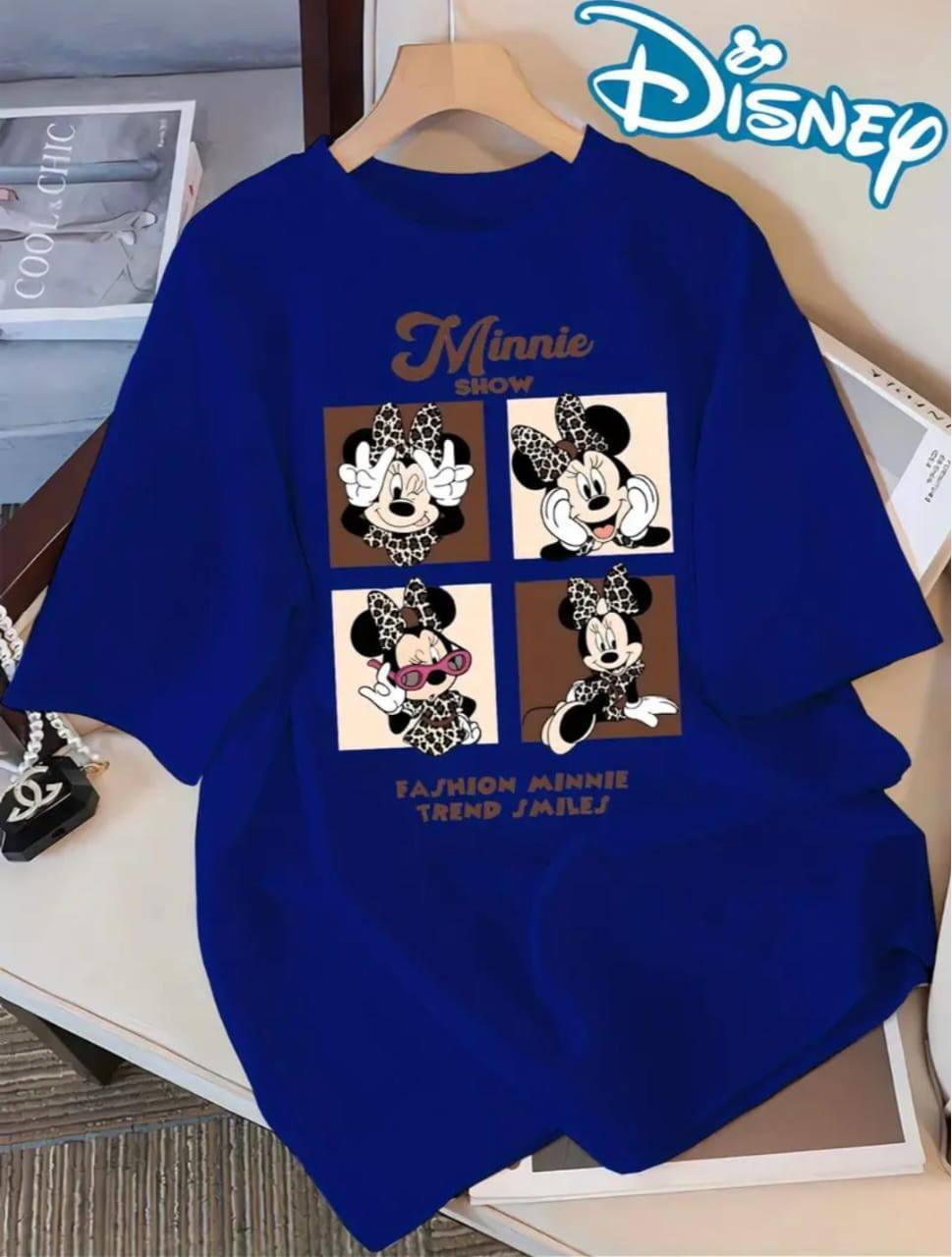 DARK BLUE TEE WITH 'MINNIE SHOW' PRINT