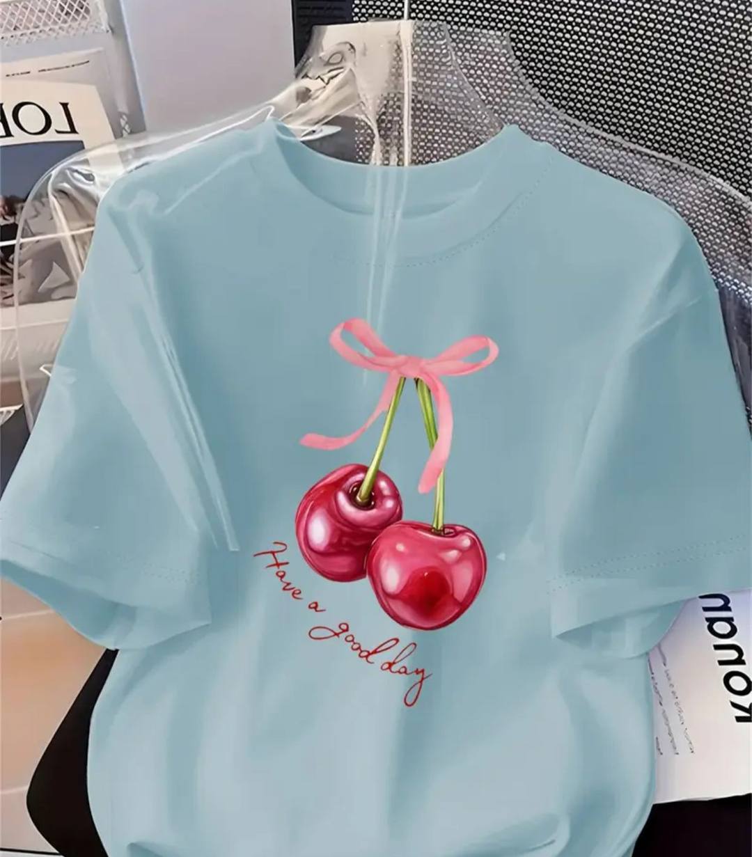 CHERRY DESIGN LADIES T SHIRT