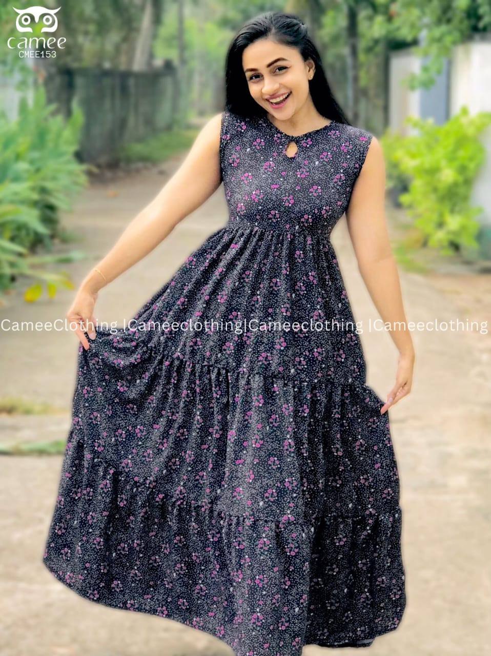BLACK PRINTED DESIGN FROCK