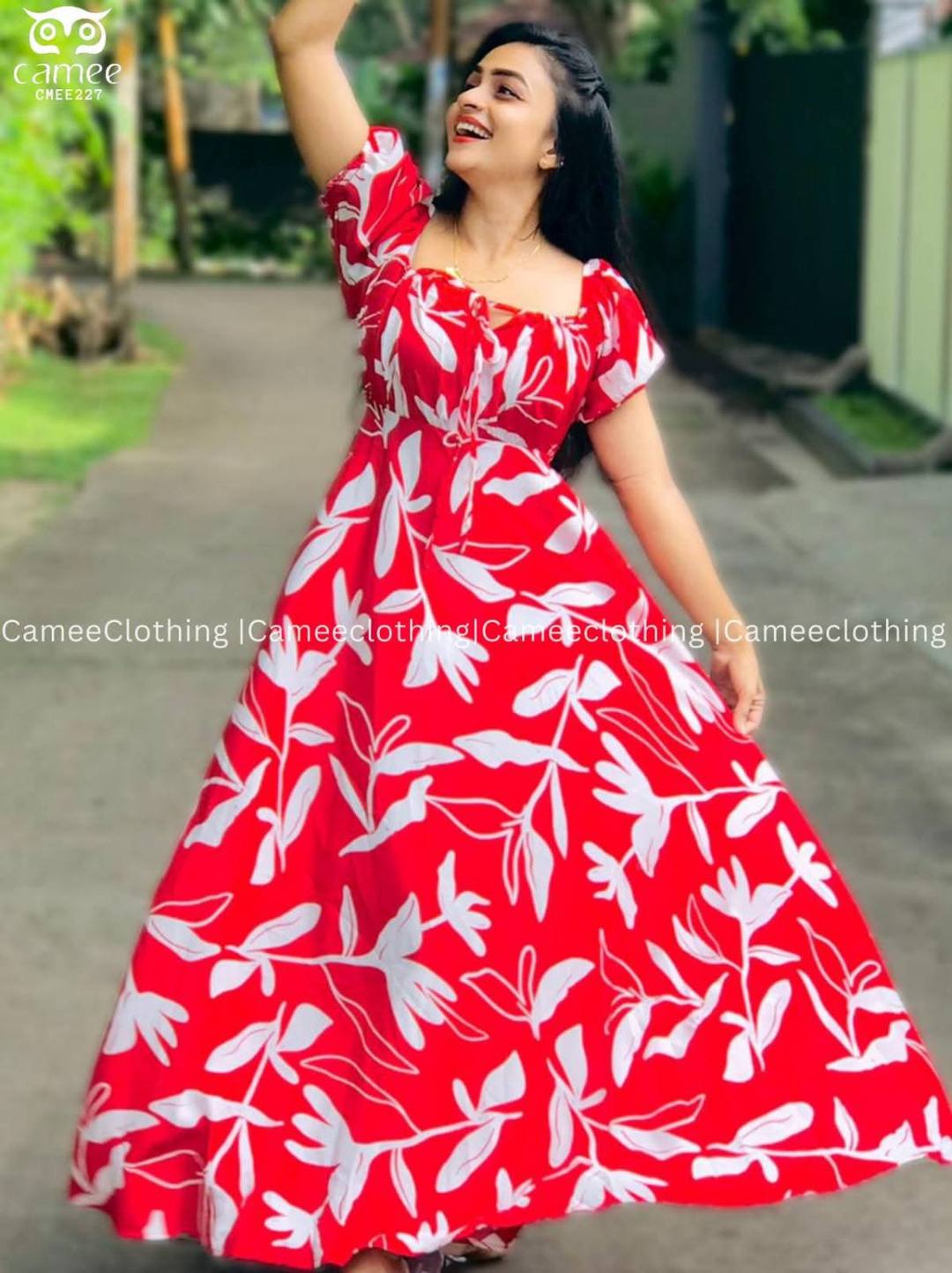 RED WHITE LADIES FROCK DESIGN COLLECTION