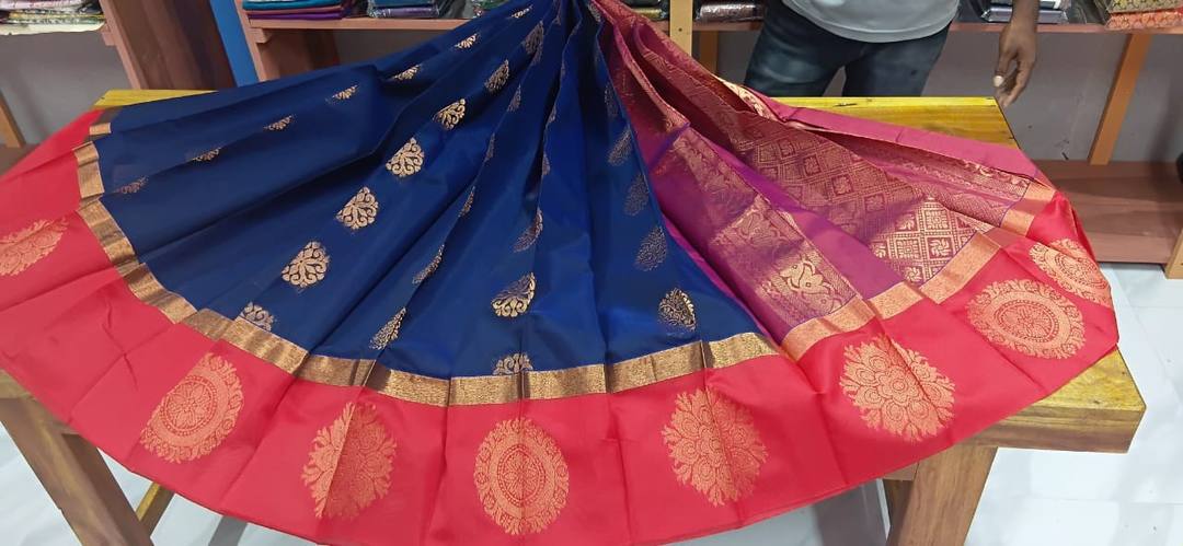 KOTTANCHI SILK COTTON SAREE WITH CONTRAST BLOUSE