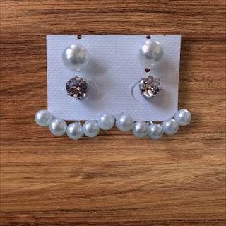 MODERN FRONT-BACK PEARL & CRYSTAL STUDS