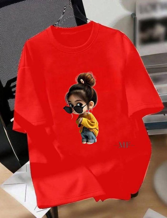 PRINTED CASUAL TEE - RED