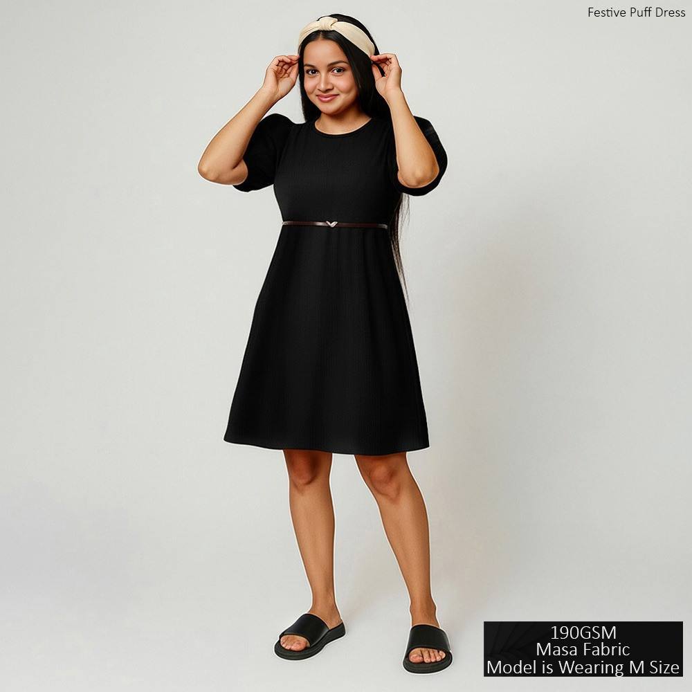 BLACK FROCK WITH BELT