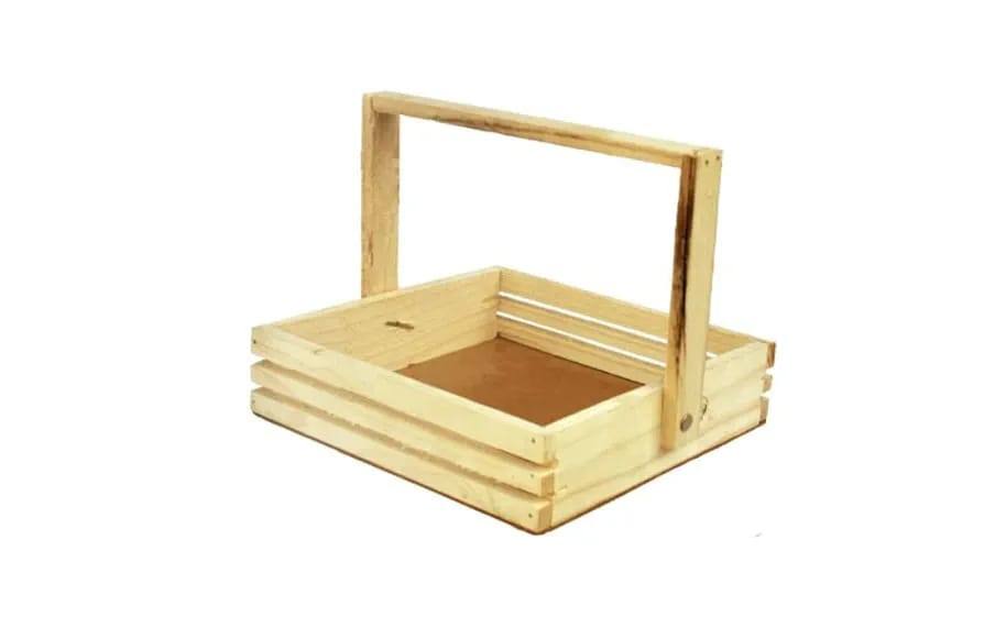WOODEN GIFT HAMPER BASKET WITH A HANDLE - PREMIUM QUALITY FOR SALE