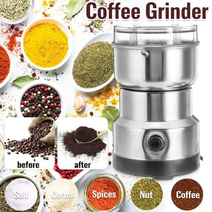 STAINLESS STEEL COFFEE-BEAN-NUTS & SPICES GRINDER