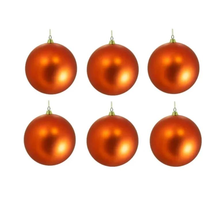ORANGE CHRISTMAS TREE ORNAMENTS SET - 6 PCS