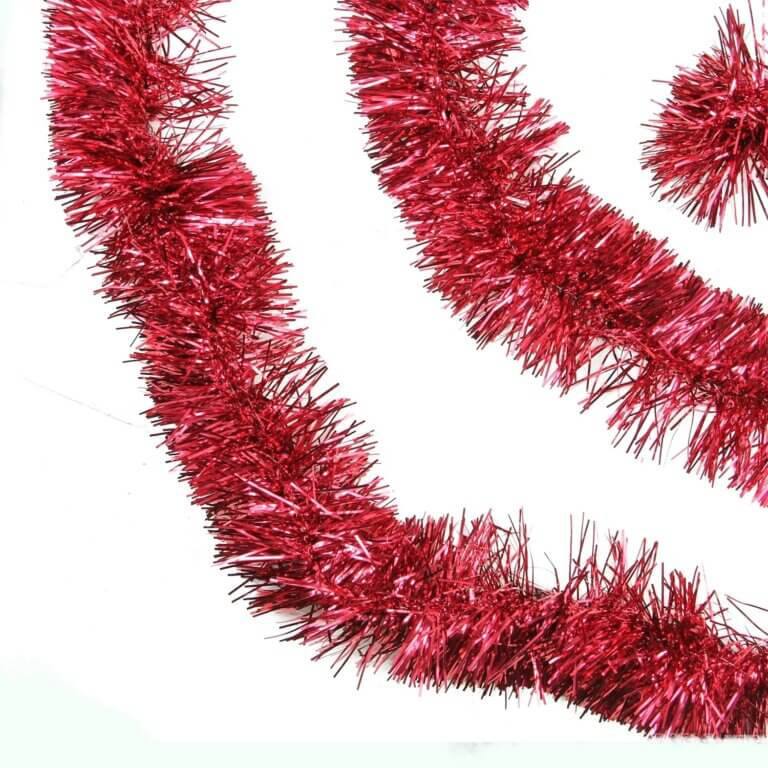 RED CHRISTMAS FOIL TINSEL GARLAND