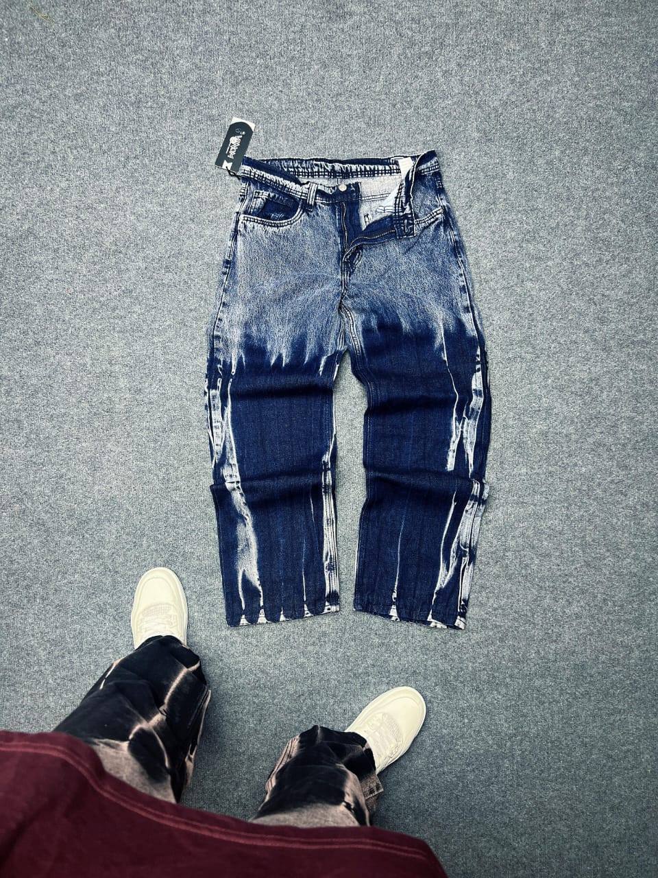 ACID WASH BIG FOLD DENIM FOR SALE