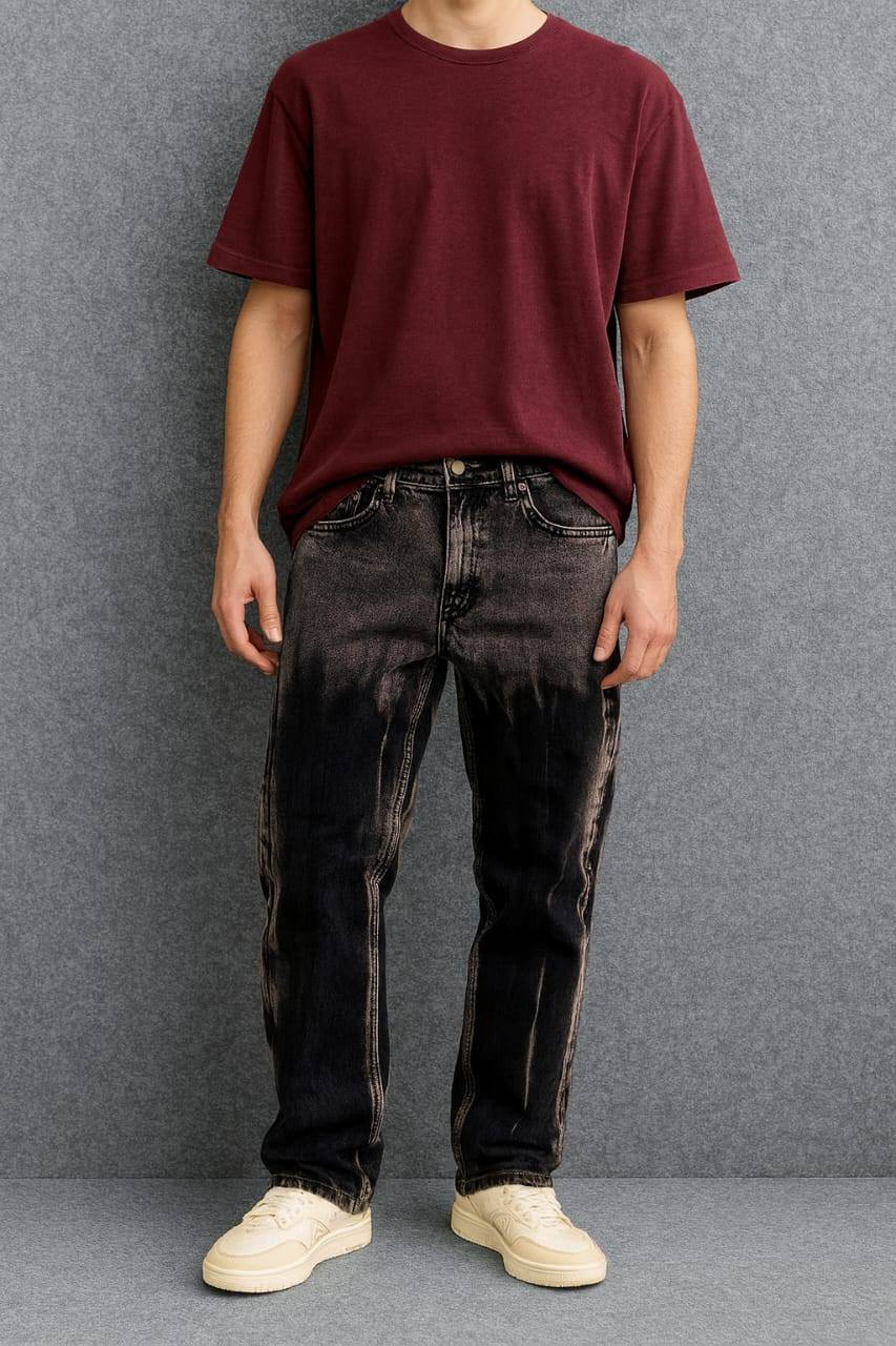 ACID WASH BIG FOLD DENIM AVAILABLE HERE