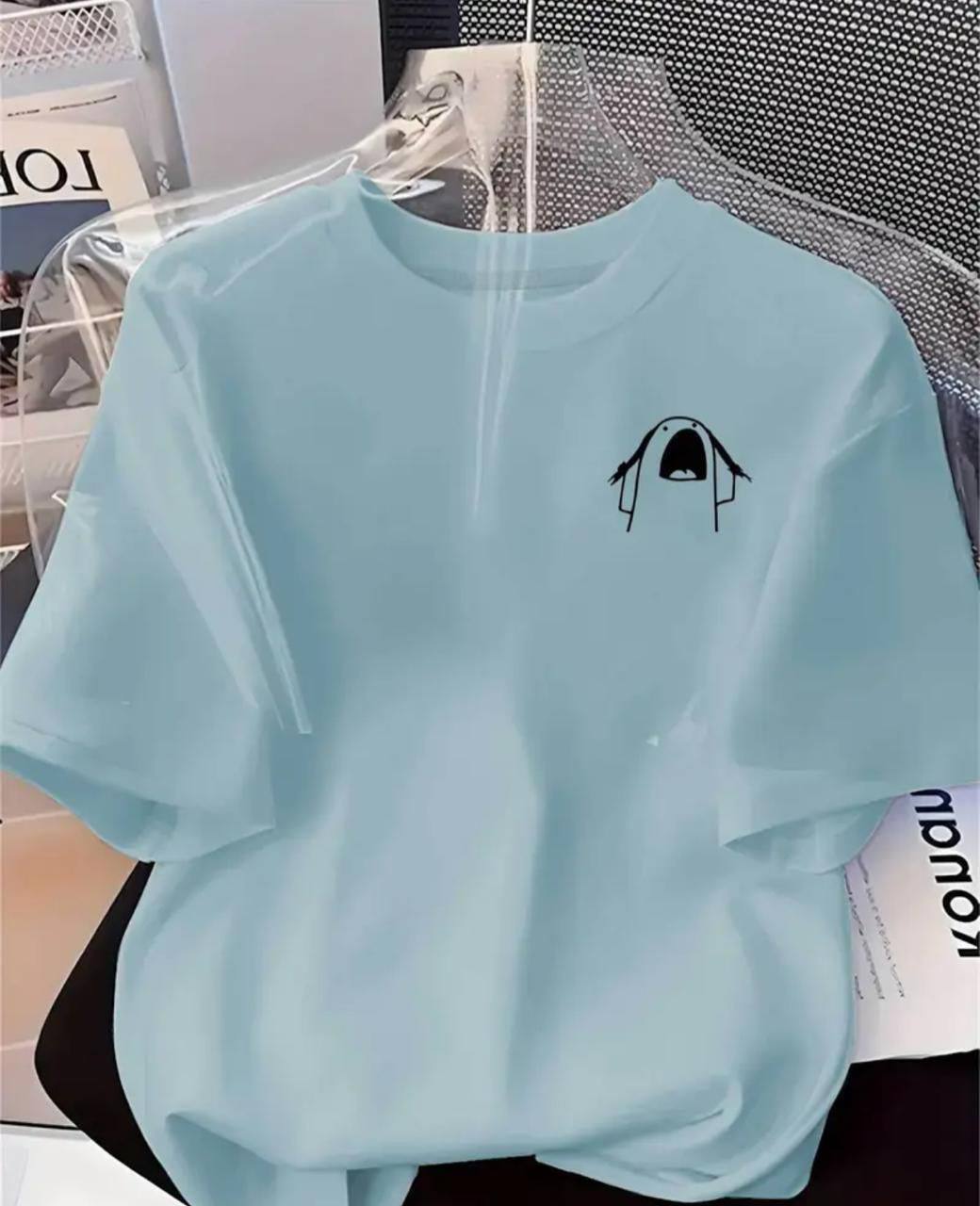 MINIMAL LINE EXPRESSION TEE – LIGHT BLUE