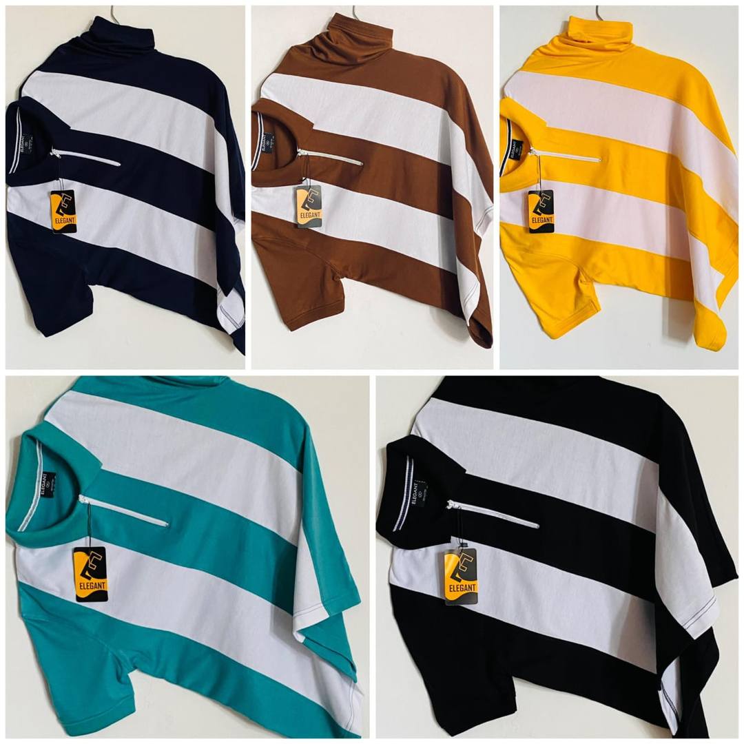 TWO TONE COLLAR T-SHIRT ON SALE