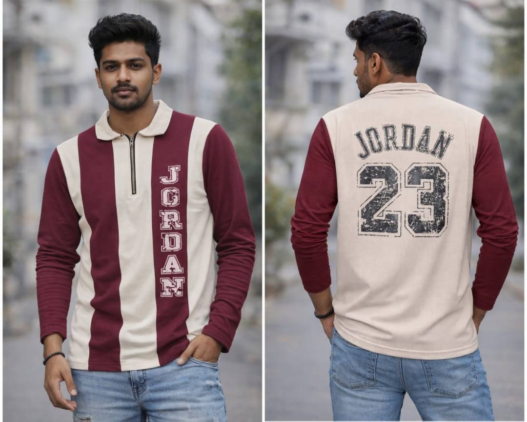 MEN’S L/S TWO TONE COLLAR T-SHIRT