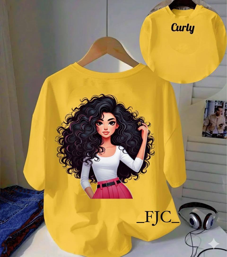 CURLY PRINT T SHIRT LADIES