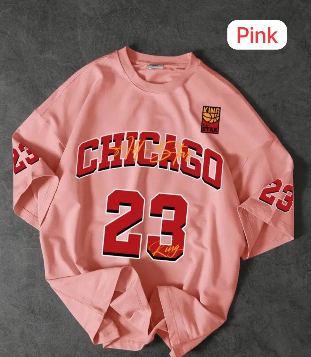 CASUAL TEE WITH 23 NUMBER - PINK