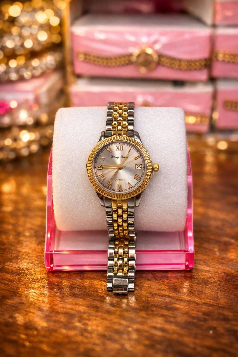 SILVER AND GOLD MIX CHAIN WATCH FOR SALE LADIES