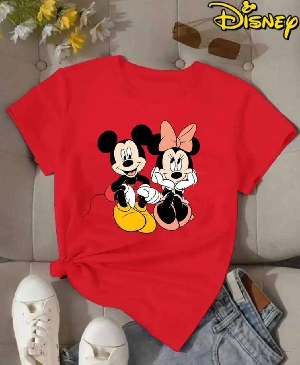 RED COLOR CASUAL WEAR T SHIRT