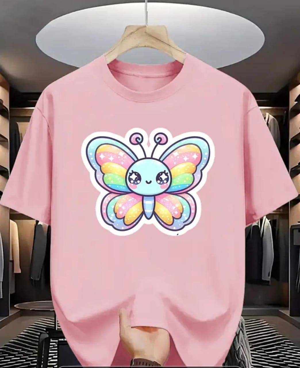 BUTTERFLY PRINT TEE WITH LADIES